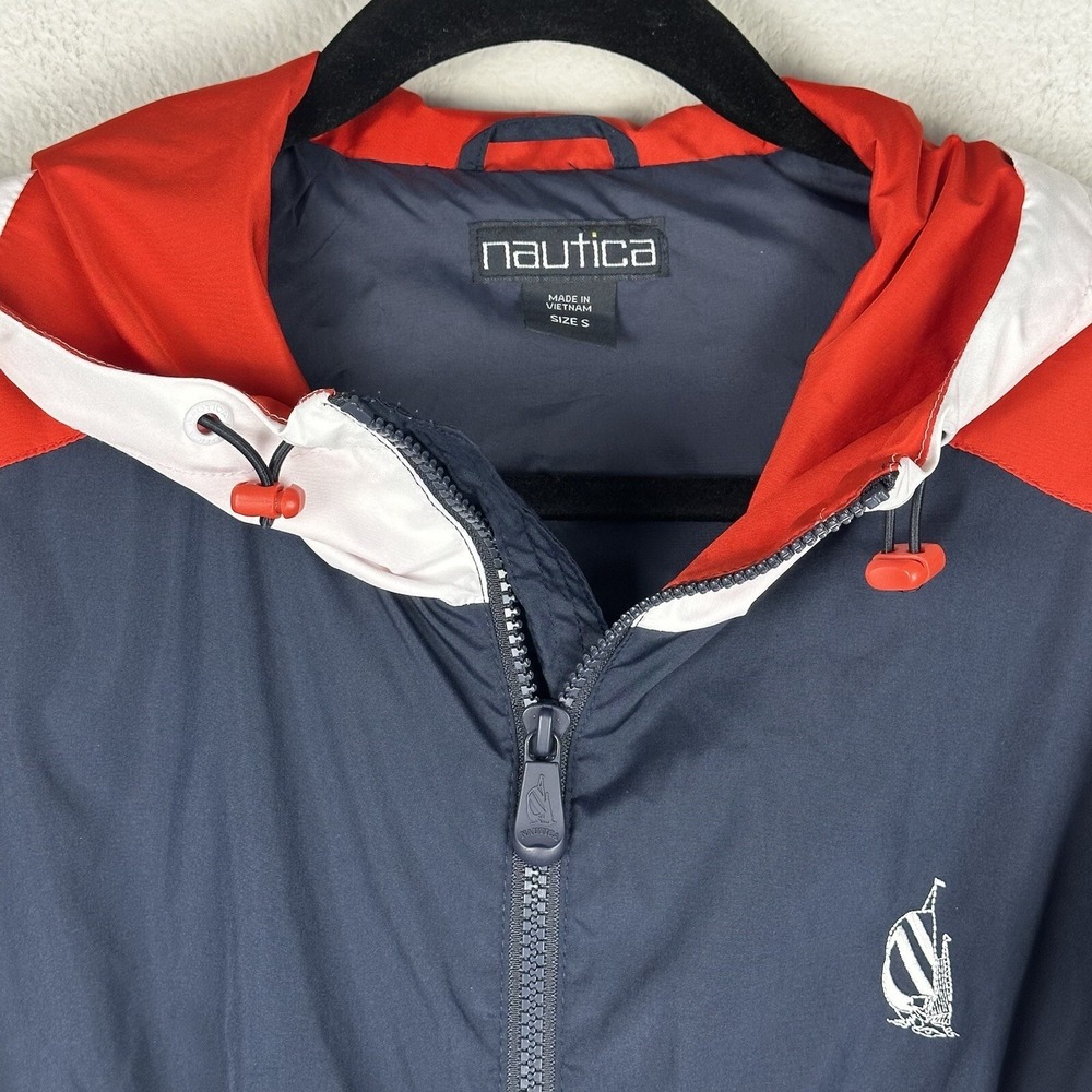 Nautica Reissue Jacket Women Small Red White Blue Colorblock‎ Peplum - Picture 3 of 4